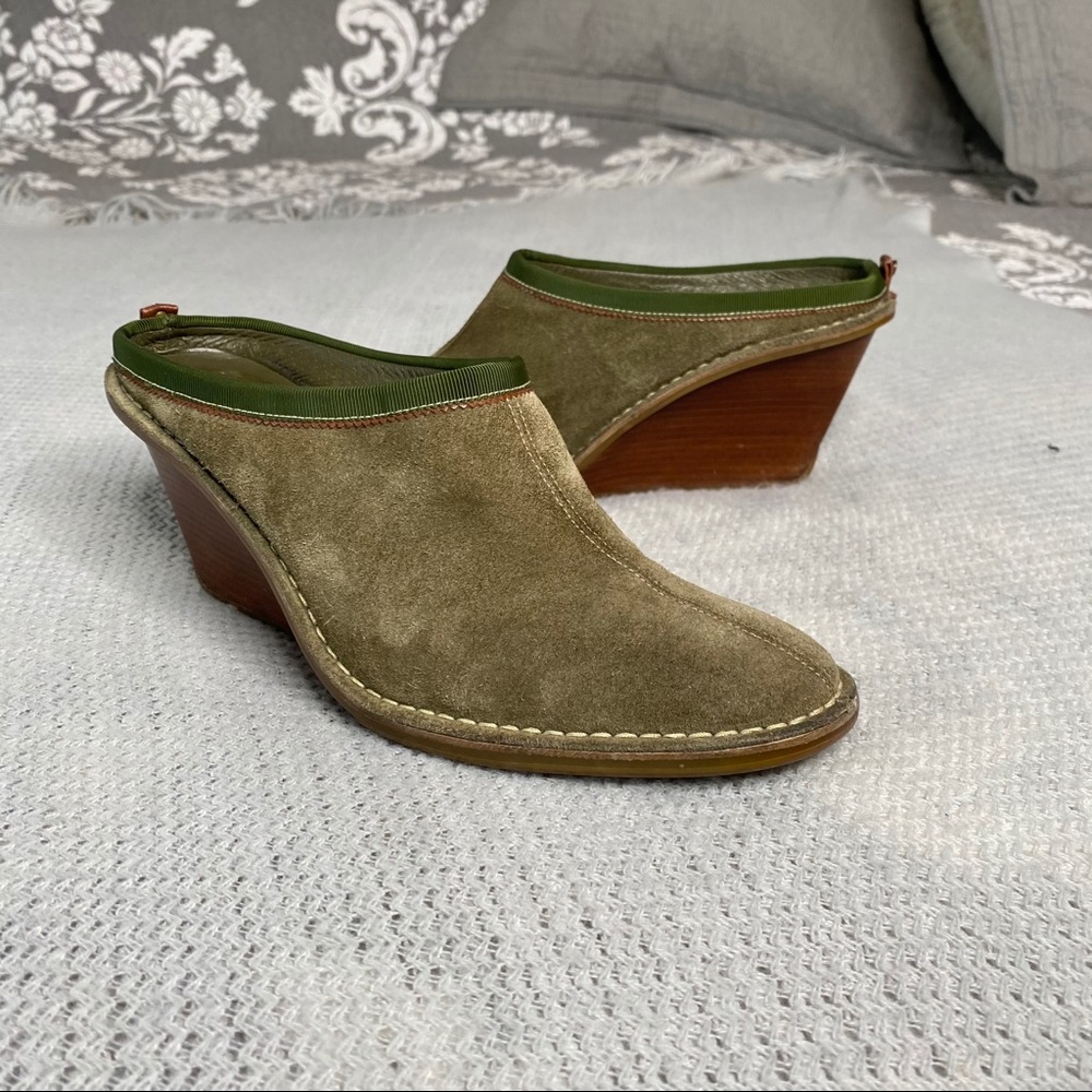Cole Haan Jaynie Suede Leather Green Mule Shoe 8